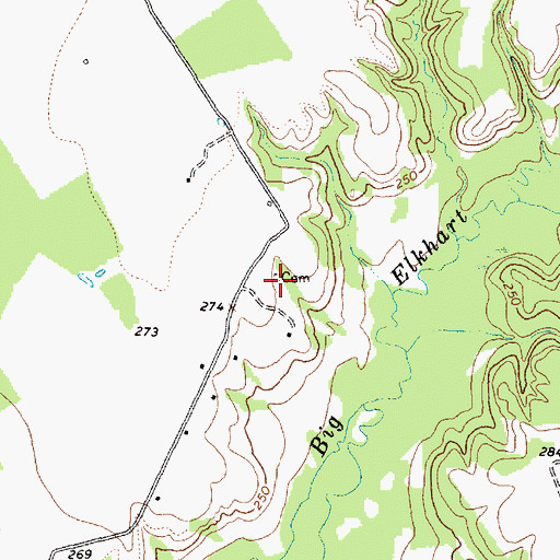 Topographic Map of Wes Hicks Cemetery, TX