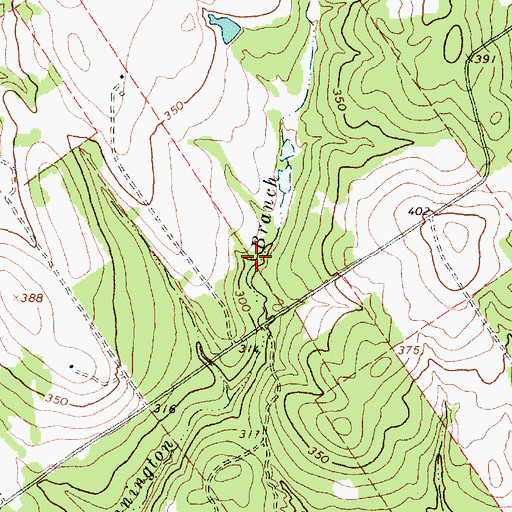 Topographic Map of Coonskin Crossing, TX