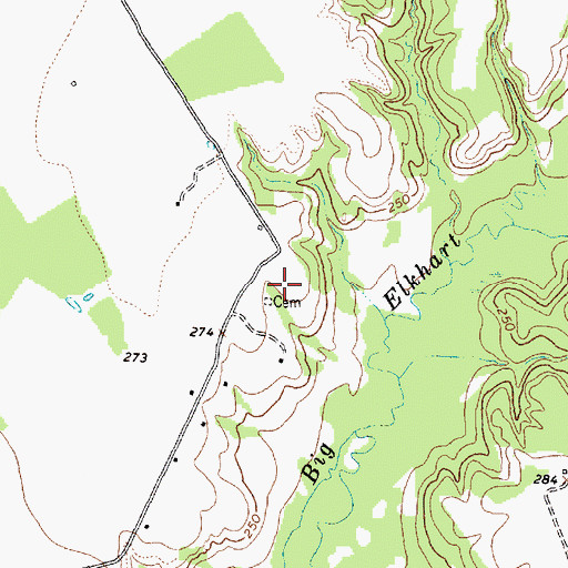 Topographic Map of Old Dailey Family Cemetery, TX
