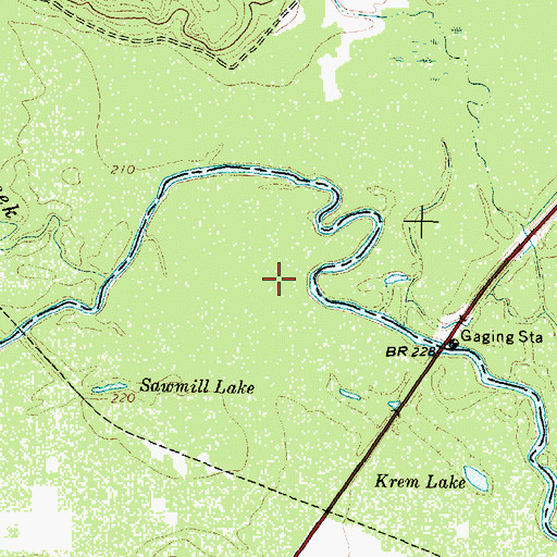 Topographic Map of SH 21 Bridge, TX