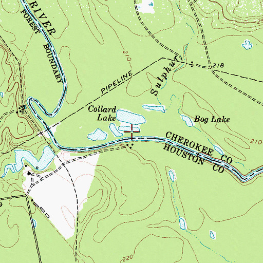 Topographic Map of Diboll Camp School (historical), TX