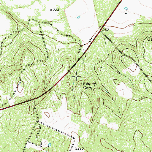 Topographic Map of Kennedy Cemetery (historical), TX