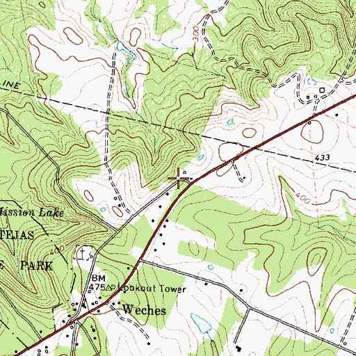 Topographic Map of Morning Star School (historical), TX