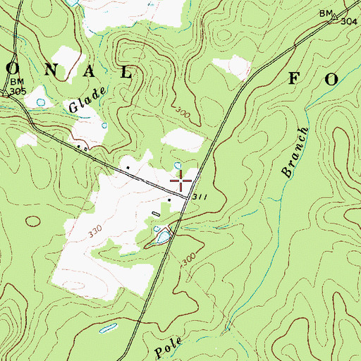 Topographic Map of Camp Creek School (historical), TX