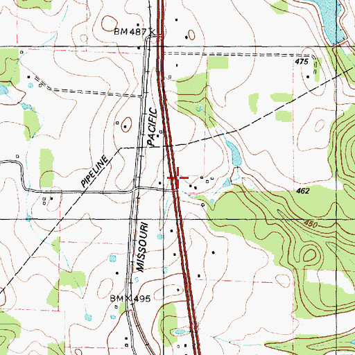 Topographic Map of Union School, TX