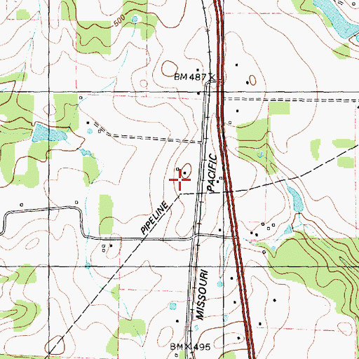 Topographic Map of Walling Brick Factory, TX