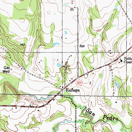 Topographic Map of Refuge Cemetery, TX
