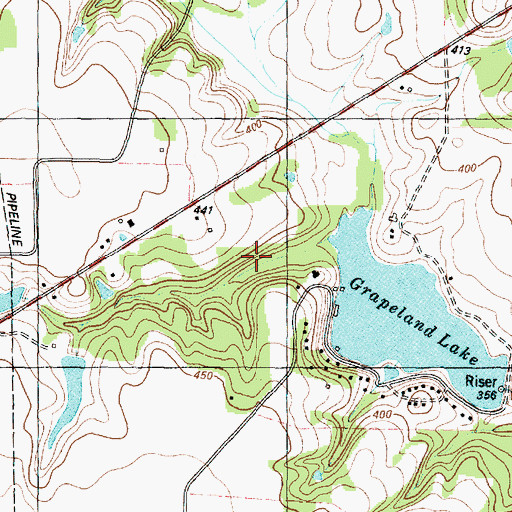 Topographic Map of Mill Branch Water Wheel (historical), TX