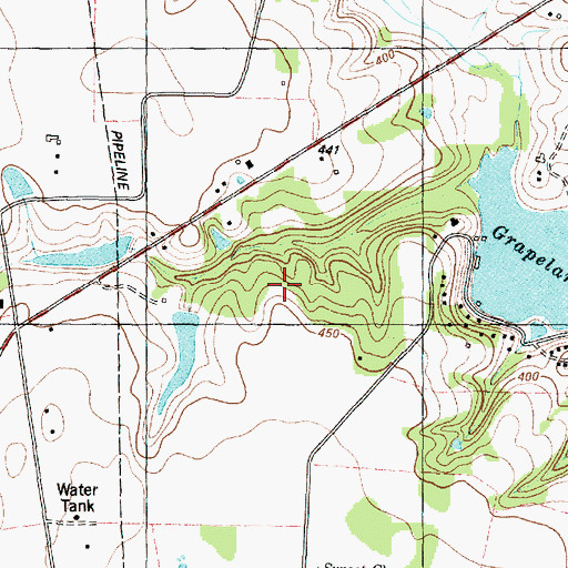 Topographic Map of Dunham-Harmon Cemetery, TX