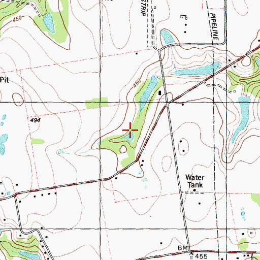 Topographic Map of Yarborough Springs, TX