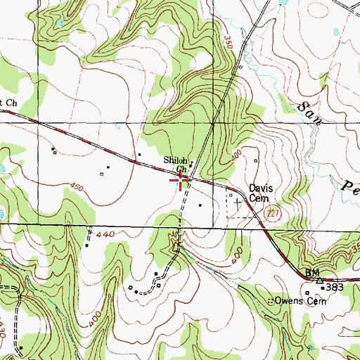 Topographic Map of Enon School (historical), TX
