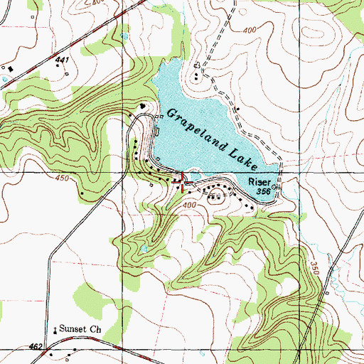 Topographic Map of Story Springs, TX