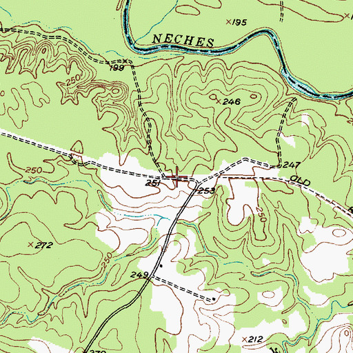 Topographic Map of McKinleyville (historical), TX