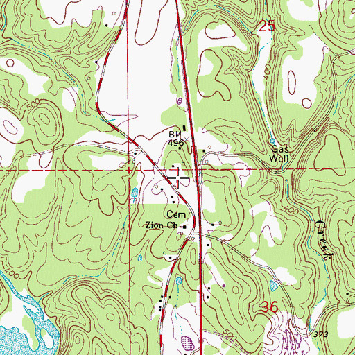 Topographic Map of Mars Hill School (historical), AL