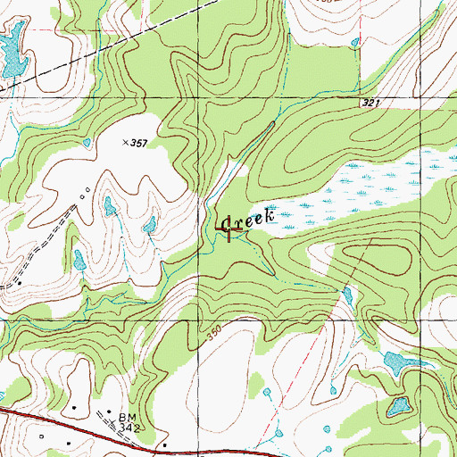 Topographic Map of Foundry Branch, TX