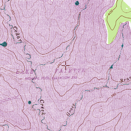 Topographic Map of Lake Fayette, TX
