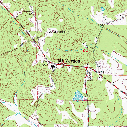 Topographic Map of Mount Vernon, AL