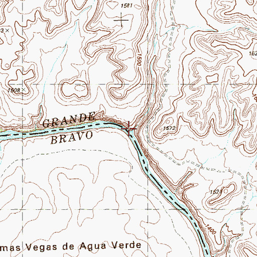Topographic Map of Paso Verde Crossing, TX