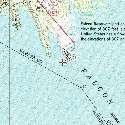 Topographic Map of Paradise Point, TX