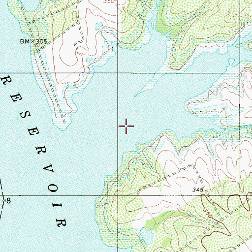 Topographic Map of Oscars Cove, TX