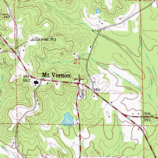 Topographic Map of Mount Vernon Methodist Church, AL