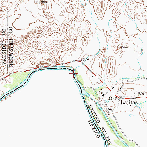 Topographic Map of Lajitas Boat Crossing, TX