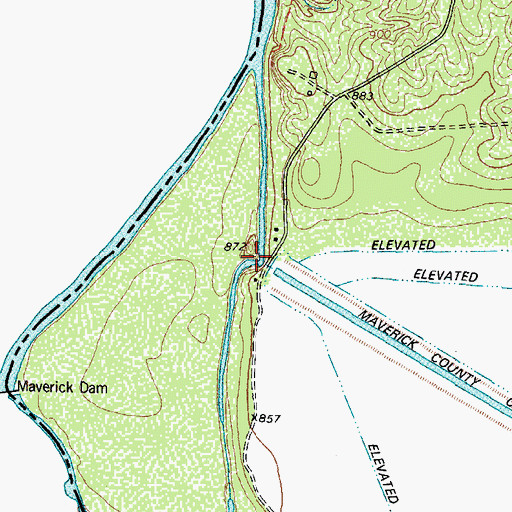Topographic Map of Headgates, TX