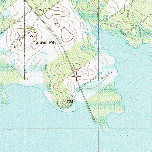 Topographic Map of Green Valley, TX