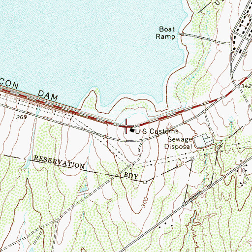 Topographic Map of Falcon Dam Station, TX