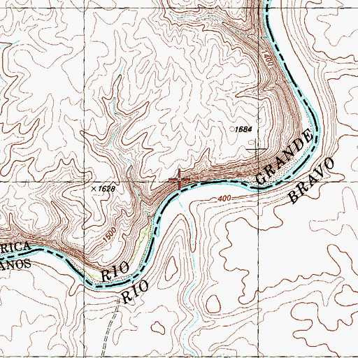 Topographic Map of El Moro Crossing, TX