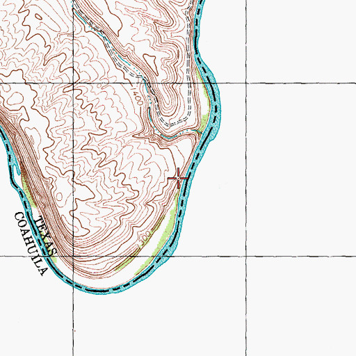 Topographic Map of El Indio Crossing, TX