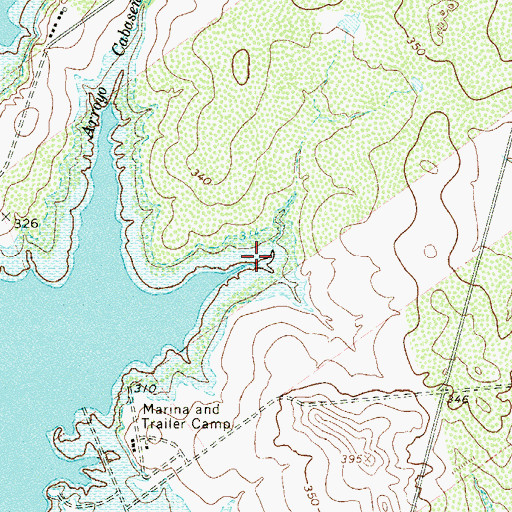 Topographic Map of Bronco Canyon, TX