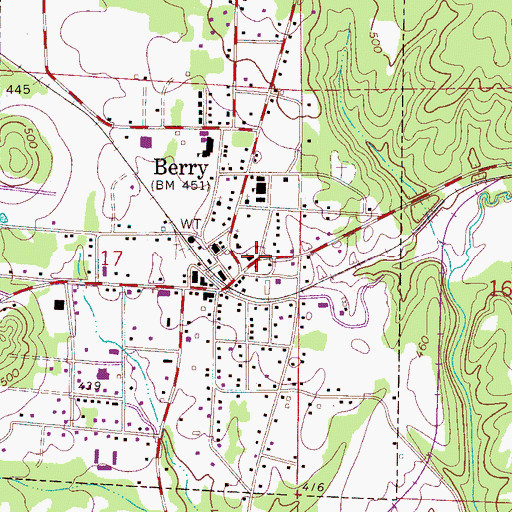 Topographic Map of Nazarene Church of Berry, AL