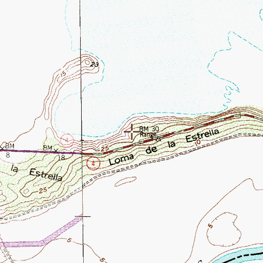 Topographic Map of Monica, TX