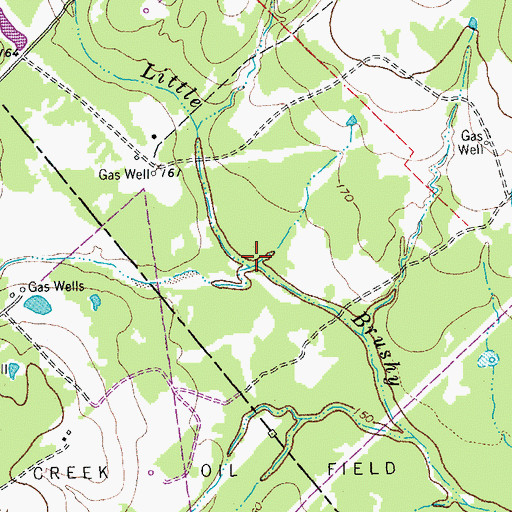 Topographic Map of Bear Creek, TX