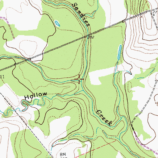 Topographic Map of Birds Creek, TX