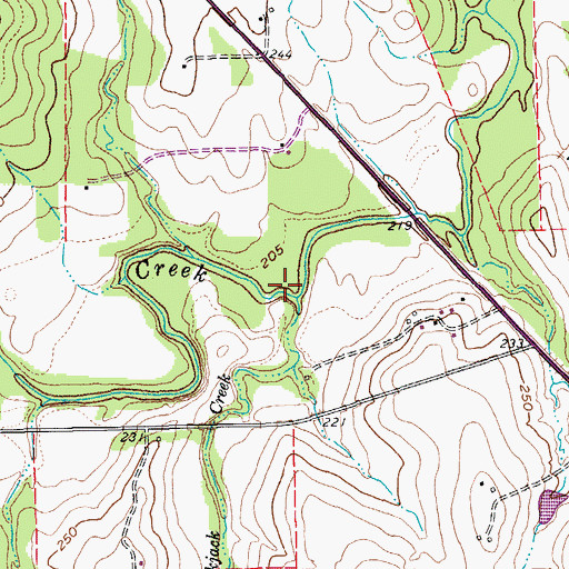 Topographic Map of Blackjack Creek, TX