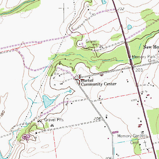 Topographic Map of Buchel Community Center, TX