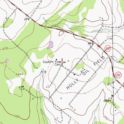Topographic Map of Captain York Cemetery, TX