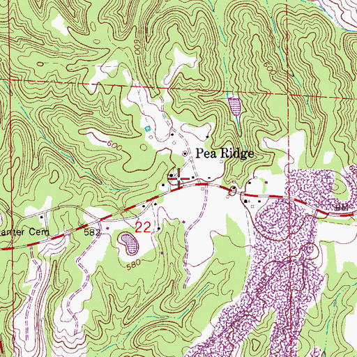 Topographic Map of New Hope Church, AL