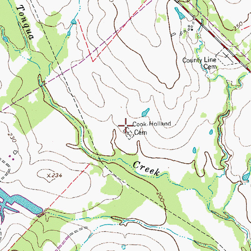 Topographic Map of Cook-Holland Cemetery, TX