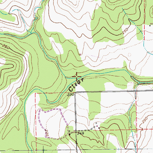Topographic Map of Cooper Creek, TX