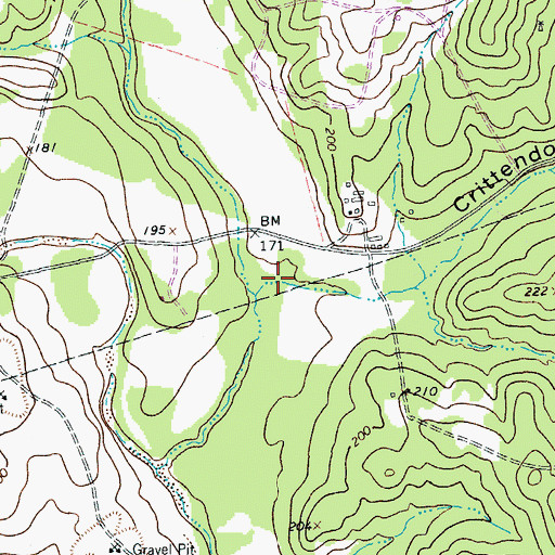 Topographic Map of Crittendon Hollow, TX