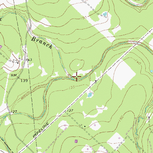 Topographic Map of Dry Hollow Branch, TX