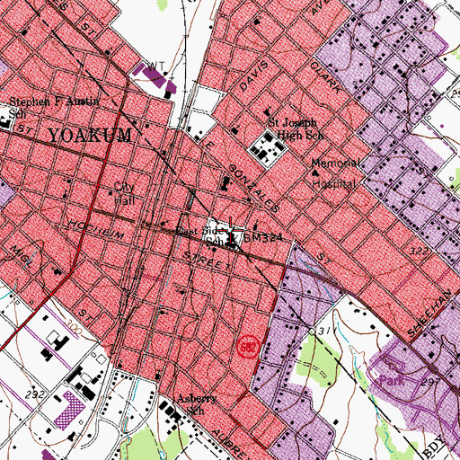 Topographic Map of East Side School, TX