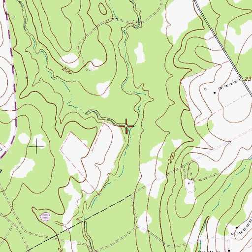Topographic Map of Hog Branch, TX