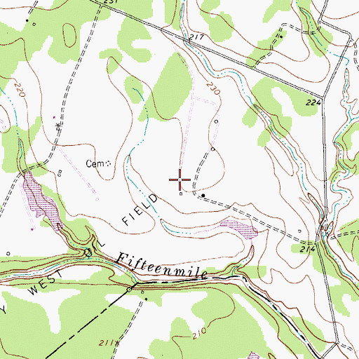 Topographic Map of Holly West Oil Field, TX
