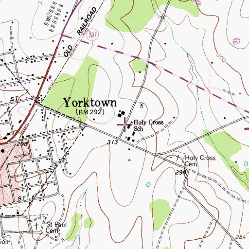 Topographic Map of Holy Cross School, TX