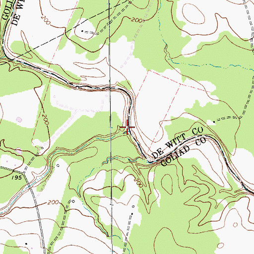 Topographic Map of Hoosier Creek, TX