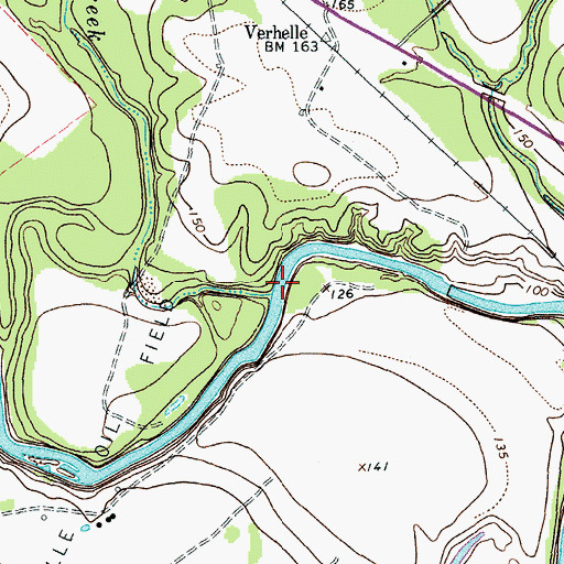 Topographic Map of Irish Creek, TX